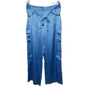 Vintage Y2K Victorias Secret Loungewear Sleep Pants Size M Hawn Blue Satin Cargo